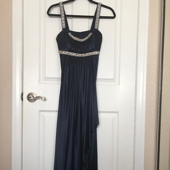 City Studio Dresses & Skirts - Navy Blue Satin Gown